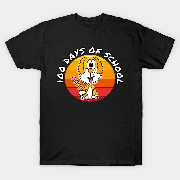 100 Days Of School Dog Kindergarten Teacher 2023 T-Shirt by doodlerob